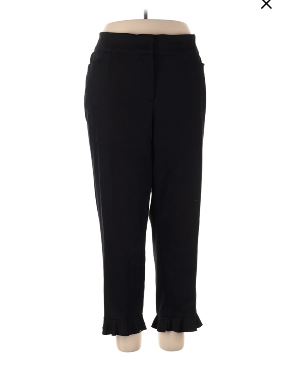 Lane Bryant Black Ruffle-Hem drew pants